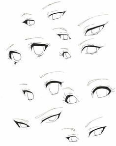 Mata Manga, How To Draw Anime, Drawing Face Expressions, 얼굴 드로잉, Eye Drawing Tutorials, Draw Anime, Art Tools Drawing, Drawing Expressions, Easy Drawings Sketches