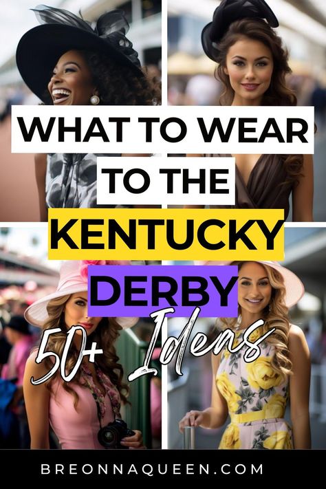 "Make a grand entrance at the Kentucky Derby with our diverse array of outfit ideas and tips for men and women. Whether you're drawn to classic tailoring or vibrant colors, find the ideal ensemble to celebrate Derby Day in style. #KentuckyDerbyOutfits #FashionForward #DerbyDayStyle" Derby Outfits Black Women, Derby Hats For Men, Black Kentucky Derby Outfit, Women Derby Outfit, Derby Outfits For Women Black, Derby Fashion Women, Kentucky Derby Fashion 2024, Derby Outfits For Women 2024, Black Derby Outfits For Women