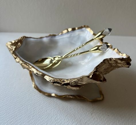 Liquid Gold Leaf, 33rd Birthday, Gold Spoon, Gold Anniversary, Liquid Gold, Coffee Station, Sustainable Gifts, Natural Pearl, Shell Crafts