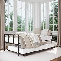 Daybed With Pop Up Trundle, Pop Up Trundle Bed, Pop Up Trundle, Bed Base Frame, Trundle Mattress, Small Living Spaces, Twin Daybed With Trundle, Twin Daybed, Metal Daybed