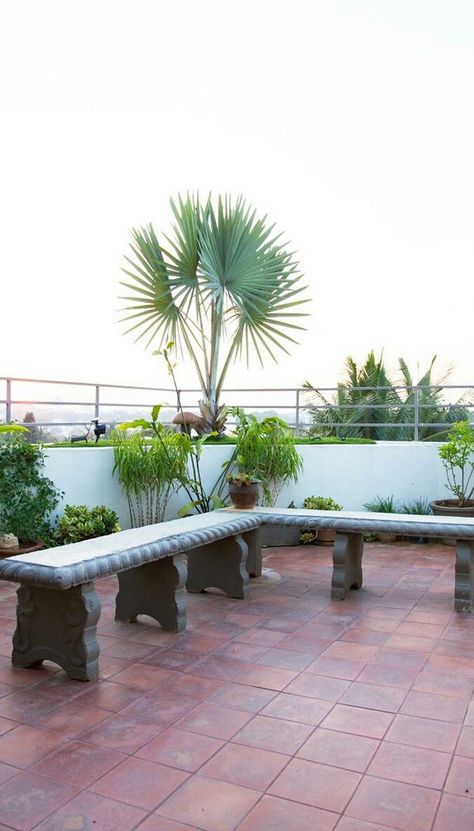 Garden crush: a lesson on how to choose the right plants, decor and colors for your garden | dress your home Minimal Home Decor Ideas, Klein Balkon Decor, Kitchen Outside, Roof Terrace Design, Terrace Garden Ideas, Terrasse Design, Roof Garden Design, Small Balcony Garden, Terrace Garden Design