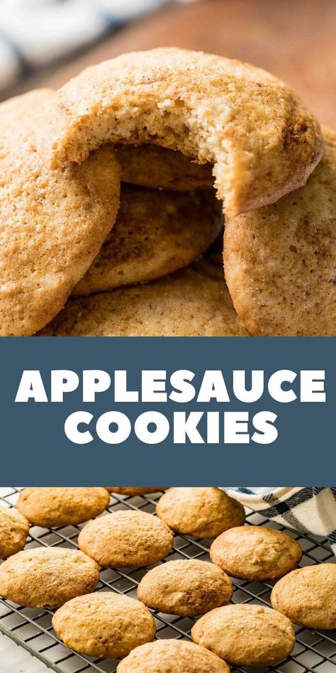 Applesauce Cookies Recipes, Recipe Using Applesauce, Oatmeal Applesauce Cookies, Applesauce Cookies, Fall Cookie Recipes, Apple Sauce Recipes, Snack Prep, Apple Cookies, Buttery Cookies