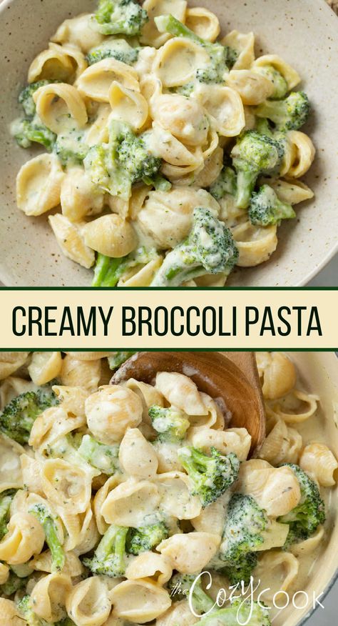 A collage of creamy pasta shells with broccoli. Creamy Broccoli Pasta, Creamy Broccoli, For Two, Easy Healthy Dinner, Dinner Recipes For Family, Broccoli Pasta, Recipes For, Pasta Dinner Recipes, Health Dinner