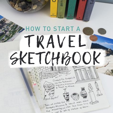 Sketchbook Travel Journal, Travel Sketchbook Journal, Art Travel Journal, Travel Sketchbook Ideas, Urban Sketching Beginner, Pocket Sketching, Sketching Prompts, Sketchbook Development, Voyage Sketchbook