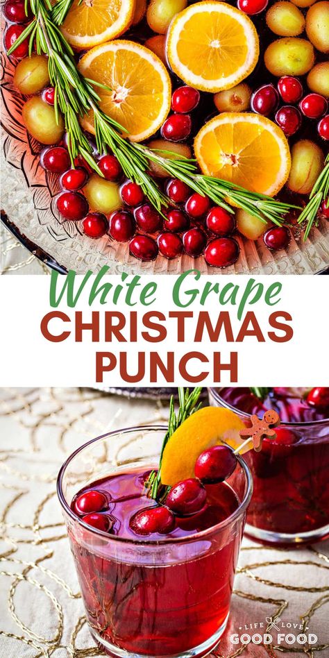 Nothing will put you in the holiday mood quite like a refreshing, bubbly, and bright Cranberry White Grape Christmas Punch! Delight your family and loved ones with little effort by throwing this fizzy and fruity classic punch together for your next holiday gathering. Christmas Punches, Easy Christmas Punch, Cranberry Vodka Punch, Best Christmas Punch Recipe, Apple Sangria Recipes, Punch Recipes For Kids, Thanksgiving Sangria, Malibu Rum Drinks, Thanksgiving Punch