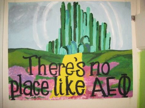 Wizard of Oz Wizard Of Oz Bid Day Theme, Wizard Of Oz Bid Day, Recruitment Banner, Recruitment Graphics, Wizard Of Oz Theme, Aoii Sorority, Phi Sigma Pi, Sigma Alpha Iota, Student Orientation