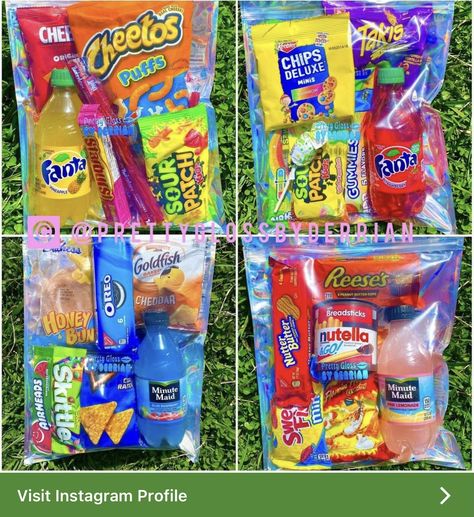 Snacks To Sell At School Treats, Selling Snacks Ideas, Cheer Game Day Snacks, Ziploc Snack Bag Ideas, Snack Selling At School, Small Business Snack Ideas, Candy Sale Ideas, Middle School Snacks, Stuff To Put In Goodie Bags