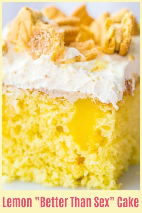 Lemon Better Than Anything Cake, Lemon Brunch Cake, Comstock Lemon Pie Filling Recipes, Best Ever Lemon Cake, Lemon Cake To Die For Recipe, Lemon Cake To Die For, Ginger Snickerdoodles, Small Lemon Cake, Cheesecake Poke Cake