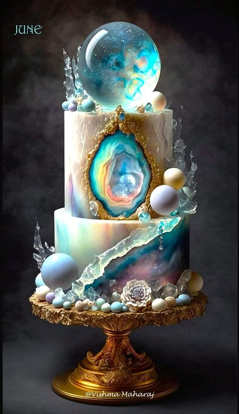 Geode Cake, Fantasy Cake, Gourmet Cakes, Beautiful Cake Designs, Funny Birthday Cakes, Makeover Bedroom, Creative Cake Decorating, Jelly Cake, Amazing Wedding Cakes