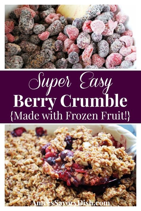 Easy Berry Crumble, Fruit Crumble Recipe, Berry Crumble Recipe, Berry Crisp Recipe, Frozen Fruit Recipes, Oat Crumble Topping, Fruit Desserts Easy, Raspberry Crumble, Berry Crisp