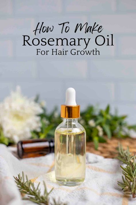 Learn how to make rosemary oil for hair to promote thick healthy hair and scalp. This recipe may help encourage hair growth and possibly help reduce hair loss. Make Rosemary Oil Hair Growth, Rosemary Hair Serum Diy, Rosemary Oil For Hair Growth Recipe, Encourage Hair Growth, Using Rosemary Oil For Hair Growth, Rosemary Hair Growth Spray Recipe, Rosemary Oil In Shampoo, Homemade Scalp Oil, Making Rosemary Oil For Hair