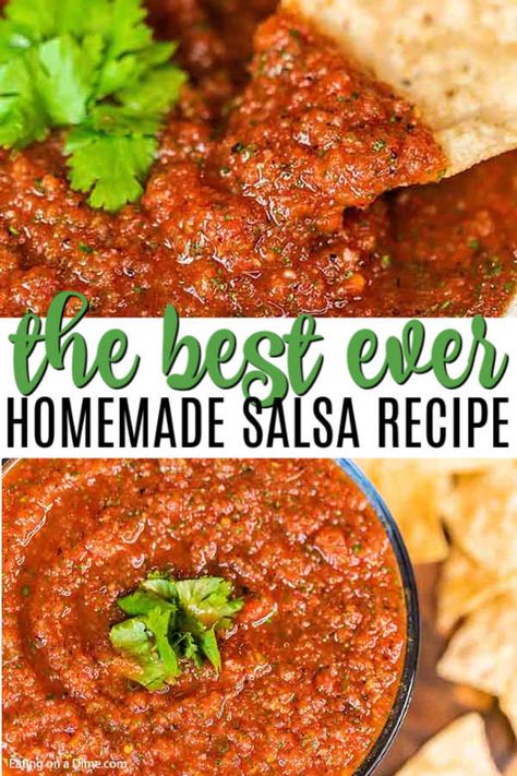 Basic Salsa Recipe, Hot Salsa Recipes, Best Homemade Salsa, Best Salsa Recipe, Blender Salsa, Mexican Salsa Recipes, Easy Homemade Salsa, Fresh Salsa Recipe, Easy Salsa Recipe