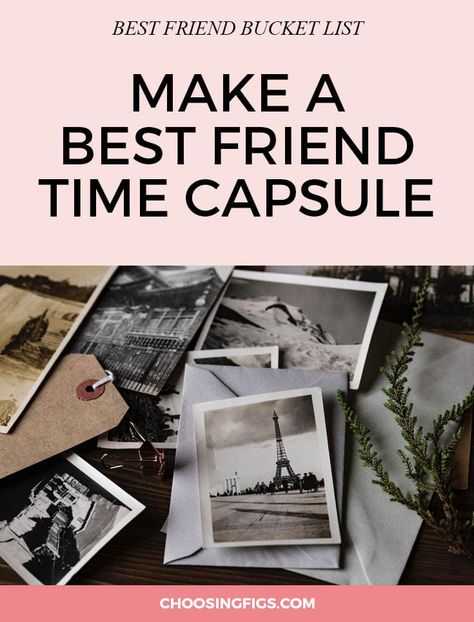 BEST FRIEND BUCKET LIST: Make a best friend time capsule. You’re always making memories with your best friend, why not preserve them? Find things that mean something to you both: a postcard from your weekend in the Florida Keys, tickets from the Beyoncé concert, printouts of silly selfies, a bottle of your favorite rosé. Gather those items up, seal them in a box, and bury or hide it somewhere you’ll remember. Pick a date sometime in the future and promise each other that no matter what, you’ll m Friend Bucket List, Do With Your Best Friend, Silly Selfies, Beyoncé Concert, Bff Bucket List, Best Friend Bucket List, Life List, Good Day Song, A Best Friend