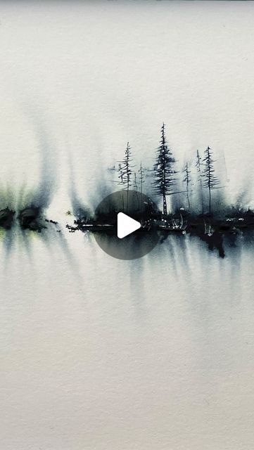 Watercolor Art Trees Nature, Abstract Watercolor Trees, Watercolor Abstract Tutorial, Watercolour Forest Painting, Loose Watercolor Trees, Loose Watercolour Landscapes, Watercolor Tutorials Videos, Abstract Watercolor Landscape Tutorial, Watercolour Trees Tutorials