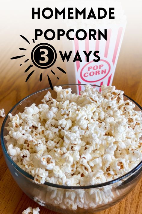 As most of you know, homemade popcorn is my favorite food! I will never grow tired of this buttery, crunchy snack. I'm sharing my three favorite methods to pop the kernels: stovetop, air popper, and whirley pop to make sure you have a foolproof recipe. Top with your favorite spices and seasonings for an irresistible treat! Home Made Popcorn, Popcorn Oil, Air Popper, How To Make Popcorn, Stovetop Popcorn, Perfect Popcorn, Cheese Tacos, Homemade Popcorn, My Favorite Food