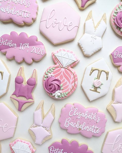 Bachelorette Party Cookies Decorated, Bridesmaid Things, Lingerie Cookies, Cookie Wedding, Wedding Shower Cookies, Bachelorette Cookies, Bridal Cookies, Bee Cookies, Cookie Wedding Favors