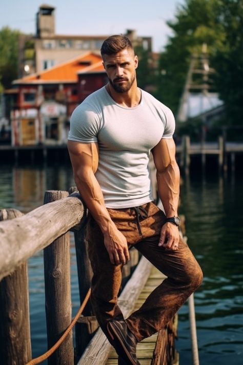 Middle Aged Character Art, Muscled Men, Middle Aged Men, Bodybuilders Men, Middle Aged Man, Men Bodies, Mens Fashion Casual Outfits, Book Boyfriends, Muscle Men