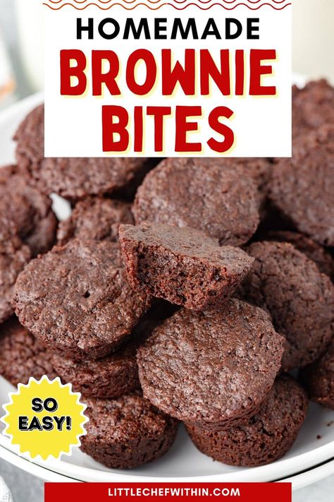 Mini Brownies Bites, Thanksgiving Brownies, Mini Brownie Bites, Brownie Bites Recipe, Brownies Recipe Homemade, Mini Brownies, Fudgy Brownie, Chocolate Fudge Brownies, Mini Dessert