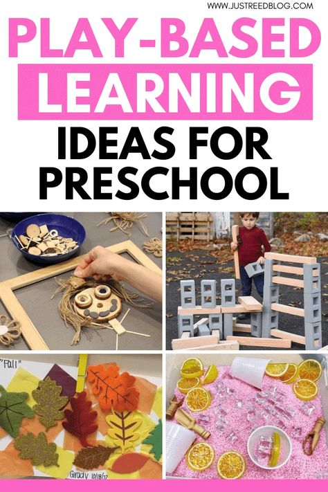 Are you looking for creative ways to engage young learners in your preschool classroom? Play-based learning is the perfect solution! This playful approach to teaching can help preschoolers develop language, physical motor and social-emotional skills. Find out why play-based learning is essential for preschoolers and get some amazing ideas to use in your own classroom. #playbasedlearning #preschool #playfullearning #preschoolers Language Art Activities For Preschoolers, Pbl Projects Preschool, Diy Prek Activities, Literacy Play Based Learning, Purposeful Play Preschool, Play Based Preschool Curriculum, Plan Do Review Ideas Preschool, Preschool Play Based Learning, Place Based Learning