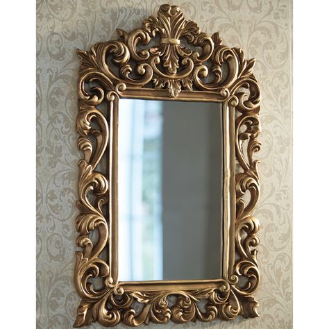 Astoria Grand Antique Gold Wall Mirror Wooden Carving Frame, Grey Interior Doors, Wall Mirrors Entryway, Carved Wood Wall Art, Rustic Wall Mirrors, Antique Mirror Wall, Entryway Mirror, Mirror Wall Bedroom, Gold Mirror Wall