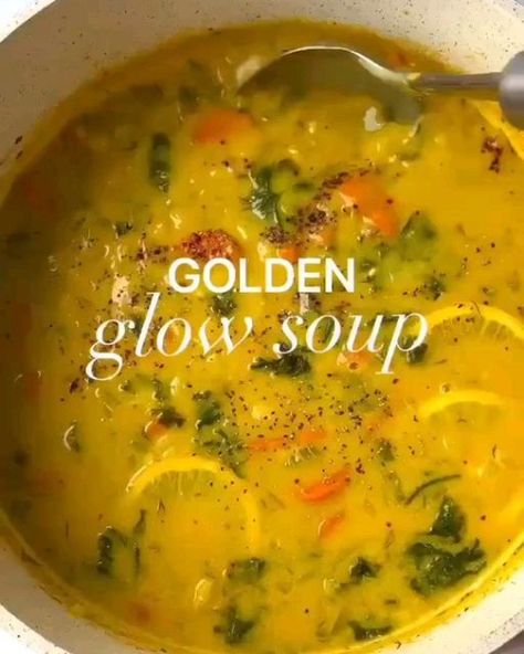 Perfect Vegan Books on Instagram: "🥑🍅 Get Our New 100 Vegan Recipes eBook 👉 @perfectveganbooks 🎯 Link in BIO 1️⃣ or 2️⃣? Which #recipe by @Plantyou would you try?👇 1️⃣ Golden Glow Soup paired with my favorite crackers . 🙏Lends 4 to 6 servings From start to finish 20 minutes . 1 tbsp olive oil or vegetable broth 1 yellow onion, diced 2 carrots, diced 4 cloves garlic, minced 1 rib celery, diced 1 tsp dried oregano 1/2 tsp black pepper 7 cups vegetable broth 1 can white beans, drained and rinsed 2 lemons, squeezed 1 handful fresh kale 1/4 cup tahini 1 tsp lemon zest 1 cup orzo 1/4 cup fresh dill 1 tsp turmeric . In a pot over medium heat, add the onion, carrot, celery and garlic. Sauté until softened, approximately 5 minutes. . Add the vegetable broth, drained and rinsed can of white be Glow Soup, Soup Pairings, Chickpea Coconut Curry, Vegan Books, Curry Ingredients, Healthy Soups, Plant Based Cookbook, Vegetable Broth, Vegan Cookbook