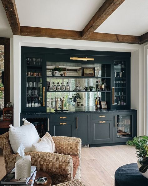 Home • Instagram Bar In Living Room, Built In Wet Bar, Bar Lounge Room, Stoffer Home, Home Bar Ideas, Bourbon Room, Home Wet Bar, Home Bar Areas, Home Bar Rooms