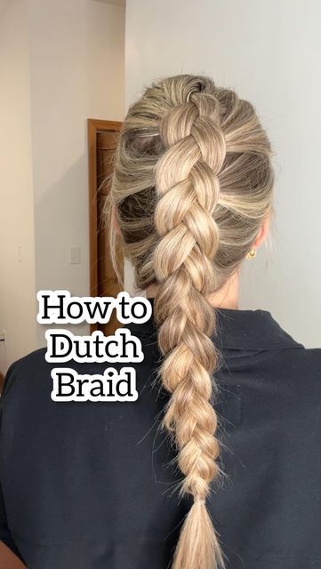 Single Dutch Braid, Easy French Braid, Easy Hair Tutorials, Dutch Braid Tutorial, French Braids Tutorial, Dutch Braid Hairstyles, Braiding Your Own Hair, Dutch Braids, Hairstyle Youtube