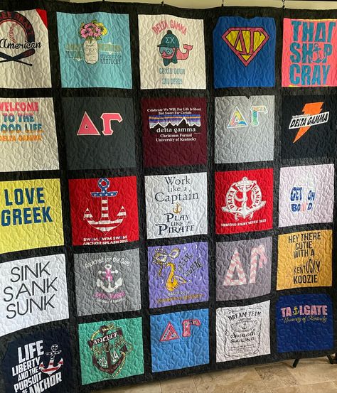 www.thetshirtquiltcompany.com #tshirtquilts #longarmquilting #highquality #heirloom #graduation #gammillstatlerstitcher #weship I make t-shirt quilts and Memory quilts. Choose from 9 shirts@ $180.00, 12 shirts @ $240.00, 16 shirts @ $320.00, 20 shirts @ $400.00, 25 shirts @ $500.00 and 30 shirts @ $600.00 Schedule an appointment or ship! The website makes it easy. Order yours today! Tshirt Quilts, T Shirt Quilts, Shirt Quilts, Memory Quilts, T Shirt Quilt, Tshirt Quilt, Memory Quilt, University Of Kentucky, Shirt Quilt