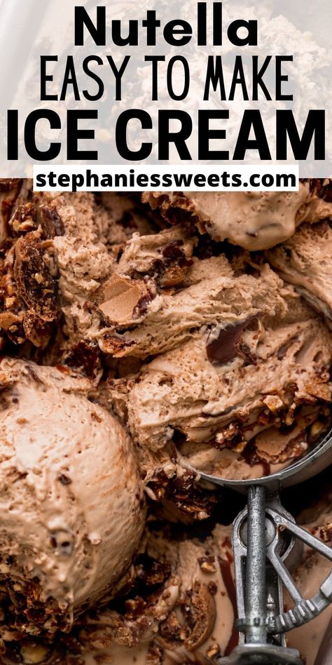 Nutella Ice Cream Recipe, Best Nutella Recipes, Vitamix Ice Cream, Nutella Ice Cream, Nutella Recipes Easy, Ice Cream Recipes Machine, Healthy Ice Cream Recipes, Easy Ice Cream Recipe, Ice Cream Cake Recipe