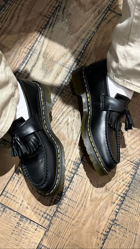 Mens Loafers Aesthetic, Doc Marten Tassel Loafers Outfit Men, Men’s Chunky Loafer, Doc Marten Loafers Men, Doc Martens Mens Loafers, Loafers Fit Men, Loafers Men Aesthetic, Aesthetic Sneakers Men, Prada Loafers Men