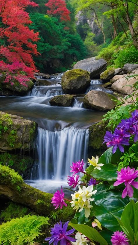 Nature Wallpaper Hd 1080p Landscape, Beautiful Waterfalls Photography, Nature Wallpaper Hd 1080p, Waterfalls Wallpaper, Beautiful Paintings Of Nature, Themed Wallpapers, New Nature Wallpaper, Waterfall Wallpaper, Best Nature Wallpapers