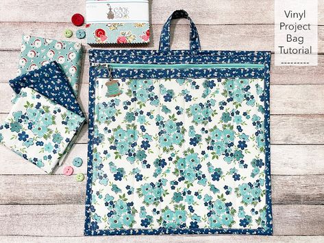 Vinyl Project Bags Tutorials, Quilters Bag, Stitch Accessories, Diy Vinyl Projects, Sewing Case, Straight Line Quilting, Vinyl Bag, Project Bags, Bag Pattern Free