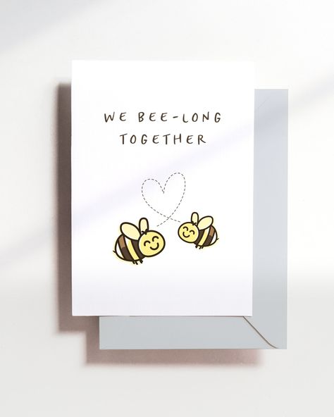 Homemade Cards For Anniversary, We Bee Long Together, Homemade Just Because Cards, Cute Love Note Ideas For Him, Pun Anniversary Card, Anniversary Cute Cards, Gifts Cards Ideas Creative, Anniversary Card Diy For Him, Cute Greeting Cards For Boyfriend