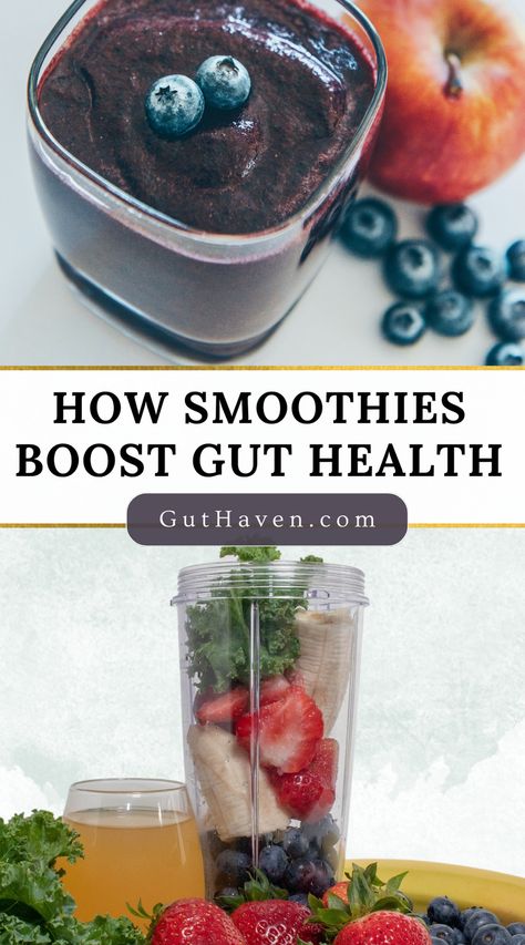 Adding smoothies to your regular meal rotation can easily and effectively enhance your gut health. In a single glass, you can get a powerful mix of plant fibers, polyphenols, prebiotics, and even probiotics to support your gut microbiome. Smoothies For Gut Health, Microbiome Recipes, Probiotic Smoothie, Healthy Gut Diet, Crohns Diet, Gut Healing Diet, Fiber Smoothie, Microbiome Diet, Healing Smoothie