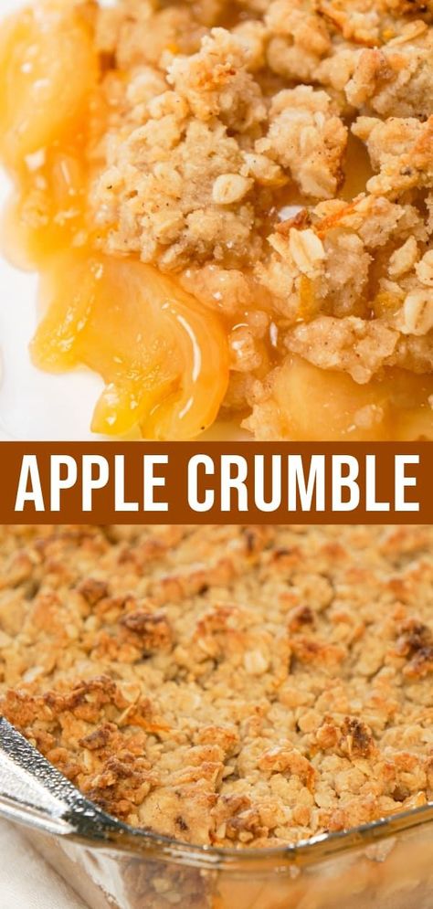 Apple Pie Filling Desserts, Apple Crumble Recipe Easy, Apple Crisp With Oatmeal, Easy Apple Crumble, Best Apple Recipes, Apple Pie Filling Recipes, Brown Sugar Oatmeal, Easy Apple Crisp Recipe, Apple Crumble Recipe