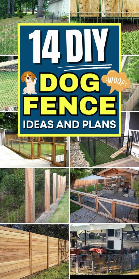 14 Creative DIY Dog Fence Ideas for Every Yard Diy Fenced In Yard For Dog, How To Build A Backyard Fence, Best Dog Fence Ideas, Front Yard Fence For Dogs, Cheap Fence Ideas For Dogs Diy, Diy Dog Kennel Outdoor Cheap Fence Ideas, Dog Pens Outside Diy Fence Ideas, Diy Fencing For Dogs, Inexpensive Fence Ideas Diy