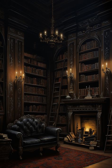 Manor Aesthetic, Gothic Manor, Gothic Library, Victorian Library, Mansion Aesthetic, Gothic Mansion, Gothic Interior, Gothic Castle, Library Aesthetic