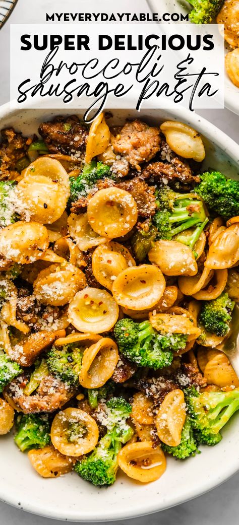 Orecchiette With Sausage And Broccoli, Orecchiette With Sausage, Sausage Pasta Skillet, Sausage And Broccoli, Sausage Recipes For Dinner, Pasta Skillet, Sausage Dinner, Italian Sausage Recipes, Broccoli Recipe