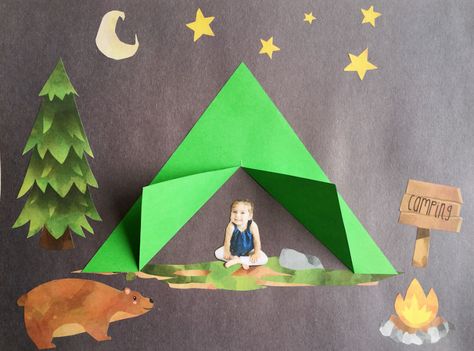 Gone Camping Craft | Fun Family Crafts Camping Crafts Preschool, Tent Craft, Camping Craft, Camping Preschool, Camping Theme Preschool, Camping Crafts For Kids, Camping Theme Classroom, Summer Art Projects, Camping Theme