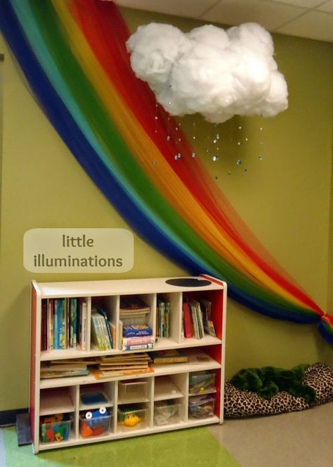 Sunday School Rooms, Preschool Rooms, Sunday School Classroom, Church Nursery, Rainbow Room, Home Daycare, Book Corners, School Bulletin Boards, School Room