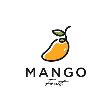 Mango Logo Design Ideas, Mango Tattoo Minimalist, Guava Logo, Mango Logo Design, Mango Illustrations, Fruits Logo, Vegetable Logo, Fruit Logo Design Ideas, Mango Vector