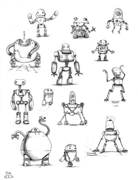 Robot Drawings, Robot Drawing, Robot Design Sketch, Doodle Monster, Vector Robot, Robot Sketch, Robot Cartoon, Robot Illustration, Retro Robot