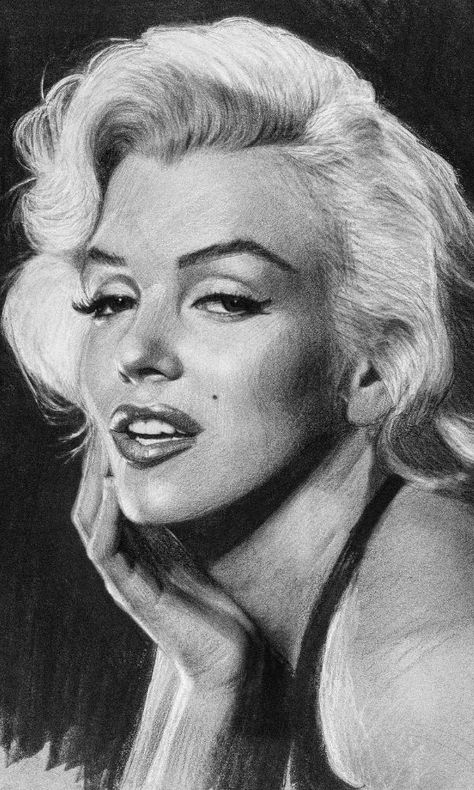 Charcoal Drawing Tutorial, Marilyn Monroe Drawing, Celebrity Portraits Drawing, Pencil Portrait Drawing, Marilyn Monroe Art, Arte Van Gogh, Celebrity Drawings, Charcoal Art, Portrait Sketches