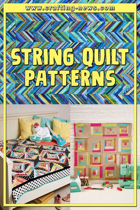 21 String Quilt Patterns 1 Strip And Flip Quilt Pattern, Free Strip Quilt Patterns, Scrap Quilts Ideas Free Pattern, String Quilts Patterns Free, String Quilts Ideas Block Patterns, String Quilts Ideas, Strip Quilt Patterns, Scrap Projects, Strip Quilt