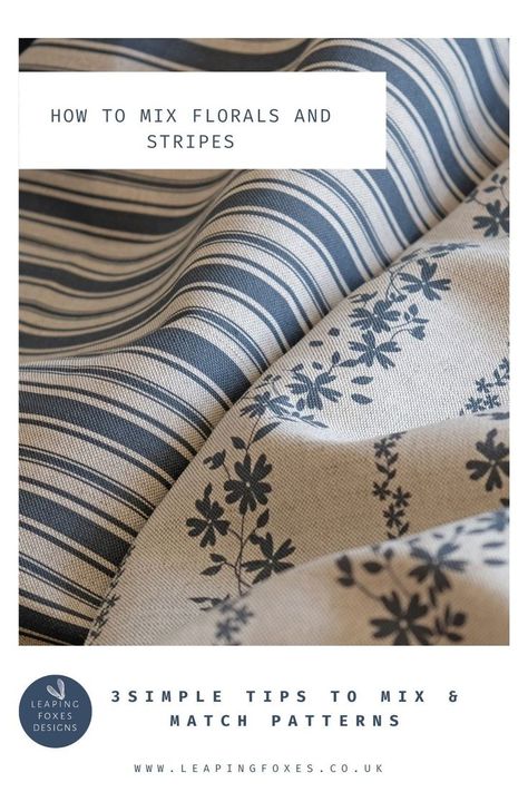 floral and striped fabric Mixing Florals And Stripes Decor, Floral And Stripes Bedroom, Stripes And Floral, Traditional Patterned Fabric With Floral Print, Mixing Stripes And Florals, Mixing Patterns Living Room, Stripes Pattern Design Fabrics, French Stripe Upholstery Fabric, Mixing Fabrics Patterns