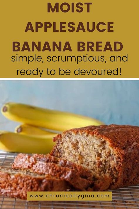 Dive into a world of flavor with our Extraordinary Applesauce Banana Bread! Moist, spiced, and made with love – your taste buds will thank you! Breads With Applesauce, Banana Apple Sauce Bread, Banana Applesauce Bread Recipe, Banana Bread Recipe With Applesauce Apple Sauce, Banana Bread Apple Sauce Recipe, Banana Applesauce Cake, Banana Bread Using Applesauce, Applesauce Banana Bread Recipe, Banana Bread With Applesauce Recipe