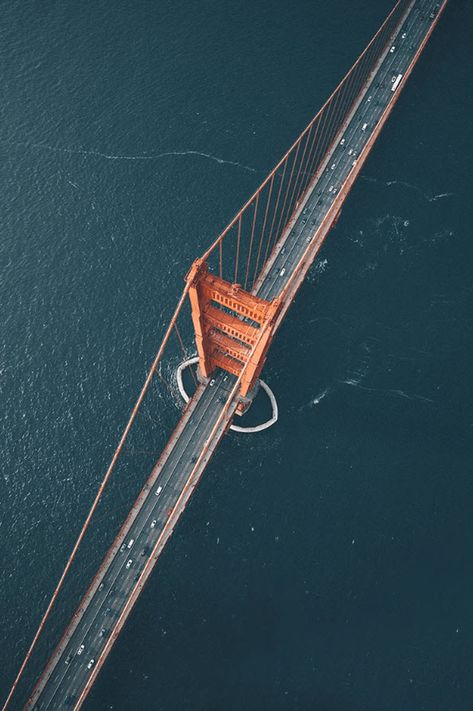 21 Stunning Examples of Aerial Photography to Inspire You Aerial Photography Drone, New Drone, The Golden Gate Bridge, Aerial Drone, Photography Beach, Drone Photos, Drone Photography, Birds Eye View, Aerial Photography