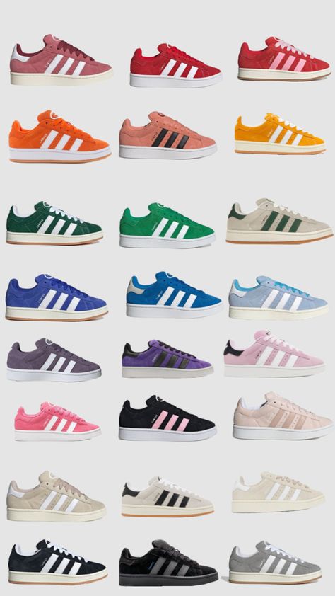 #campus#adidas#colors Adidas Colorful Shoes, Adidas Shoes Campus, Adidas Campus Shoes, Campus Adidas, Snicker Shoes, 00s Outfits, Pretty Sneakers, Shoes For School, Addidas Shoes