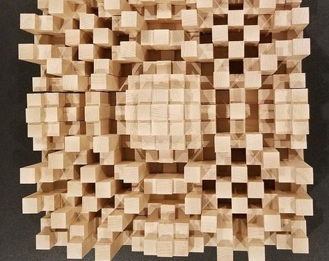 Wood Wall art sound diffuser. | Etsy Skyline Diffuser, Sequence Pattern, Acoustic Panels Diy, Sound Diffuser, Recording Studio Home, Diy Ceiling, Grey Stain, Panel Wall Art, Acoustic Panels