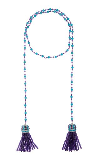 Multigenerational House, Buccellati Jewelry, Neck Pieces Jewelry, Beaded Necklace Designs, Silver Jewellery Indian, Amethyst Beads, Blue Jewelry, Lariat Necklace, Fine Jewellery Necklace